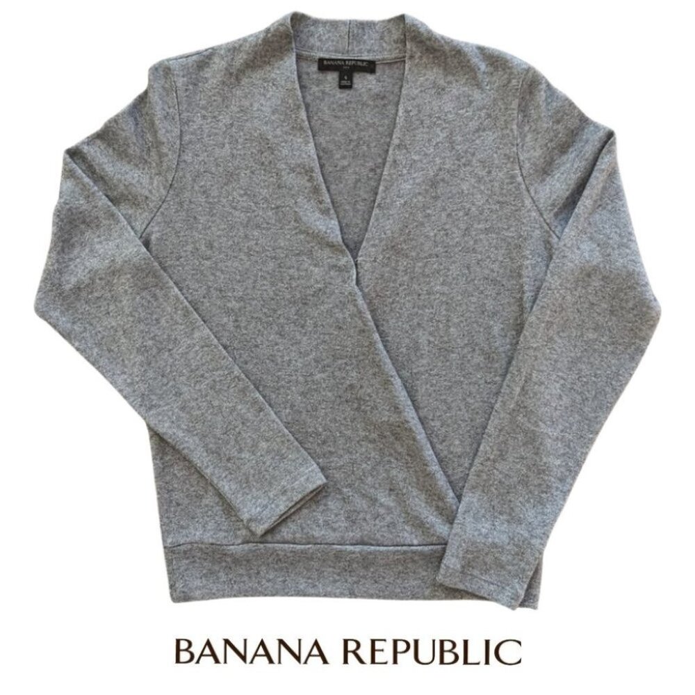 BANANA REPUBLIC Silver Grey Long Sleeve Shirt Size S Preloved